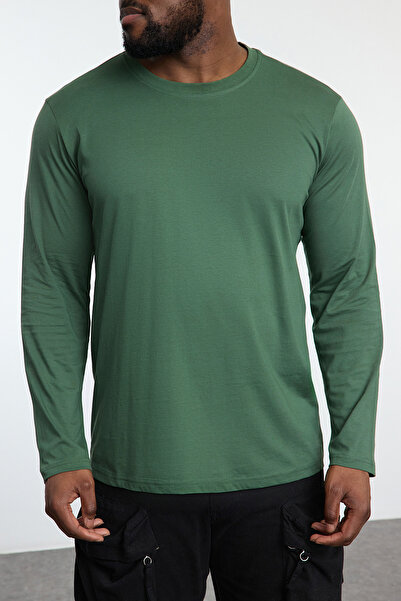 Trendyol Collection Plus Size Black-Khaki-Stone 3-Piece Oversize T-Shirts Pack - Crew Neck 100% Cotton Tmnaw25Bf00004