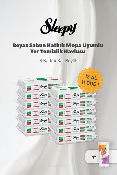 Sleepy 4XL White Soap Mopa - Buy 12 Get 11, Cotton Compatible