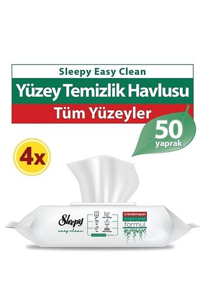 Sleepy 4X50 (200 Sheets) Easy Clean Surface Cleaning Towel