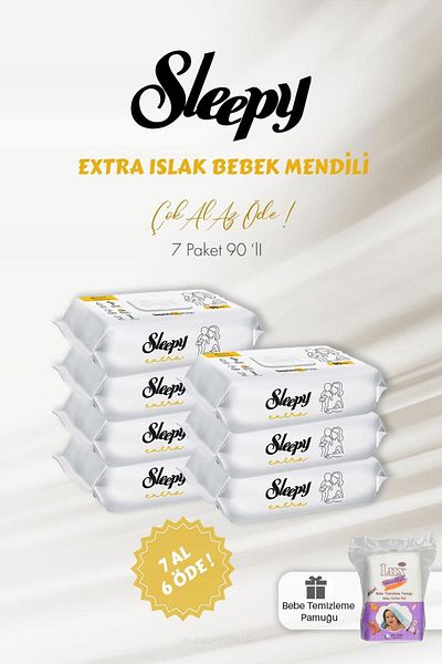 Sleepy 90 Extra Wet Baby Towels - Buy 7 and Pay 6 and Baby Cotton