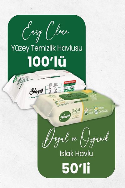 Sleepy 50 Pcs and 100 Pcs Natural Organic Wet Wipes and Cleaning Towels