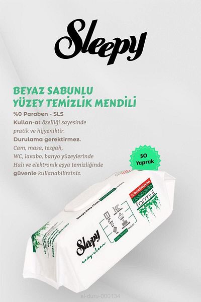 Sleepy 50 Pieces of Surface Towels with White Soap - Buy 6 Get 5