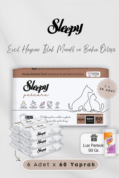 Sleepy 360 Pieces and 60 Pieces of Pet Wipes - Care Cover and Cotton