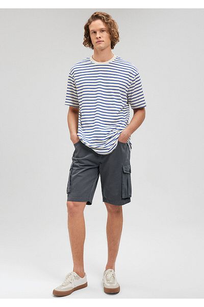 Mavi Tricou cu dungi cu tăietură lejeră - Cu croiala lejeră0612023-70907