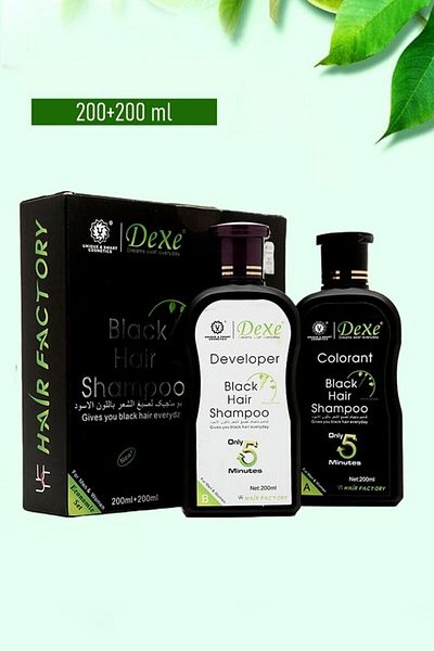 Dexe Blacking Black Hair Shampoo Set - 200ml + 200ml