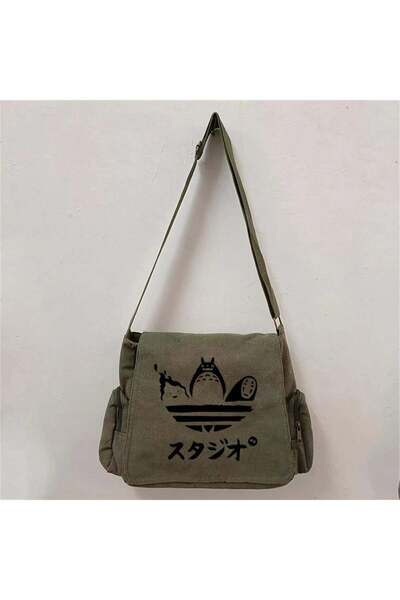 Aesthia MINGALONDON Unisex Zeleni Poštarska torba - Totoro Prijatelji Štampano