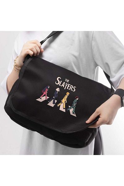 Aesthia MINGALONDON - Geantă neagră unisex imprimată The Slayers
