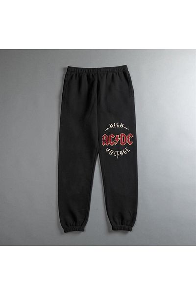 Aesthia Σειρά MINGALONDON Rock - Unisex Μαύρο Oversize Φούτερ με τυπωμένο λογότυπο AC/DC