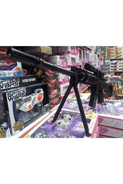 Genel Markalar Lazerli Susturuculu Dürbünlü Dipçikli Silahlı Mermi Atan Oyuncak Tabanca - Oyuncak Tüfek