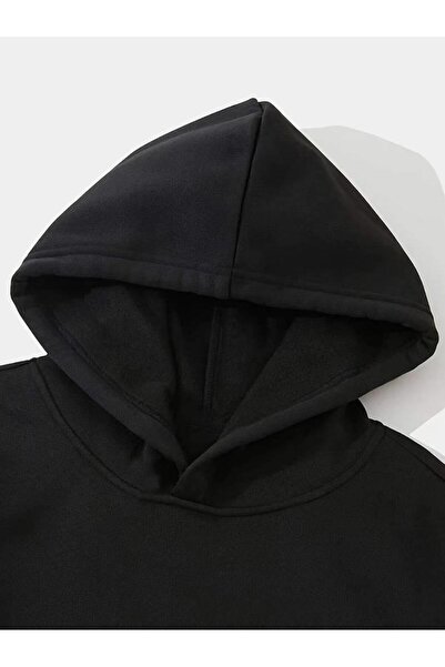 Aesthia MİNGALONDON  Need Money For Porsche Baskılı Siyah Kapşonlu Sweatshirt