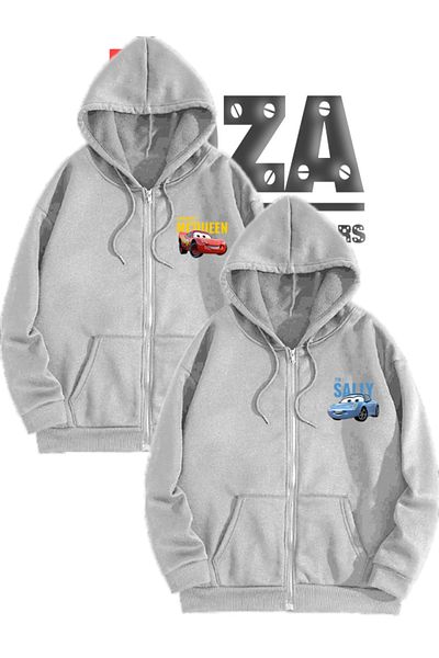 Joza Outdoors Sally Mcqueen εμπριμέ Unisex φούτερ και φλις μπουφάν - Σετ κουκούλα με φερμουάρ 2 τεμαχίων