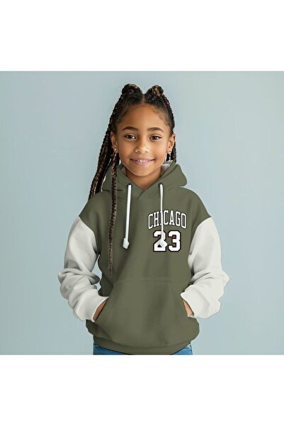 VESTIR BIEN Двуцветна детска суитшърт с принт „Чикаго“ и 3 слоя