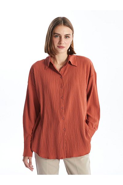 LC Waikiki Lcwaıkı Classic Coral Textured Women's Shirt