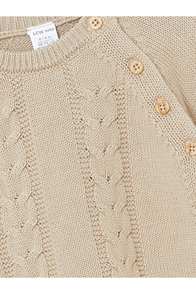 LC Waikiki Crew nyakú mintás kardigán és nadrág kisfiúnak - 2 db-os készlet