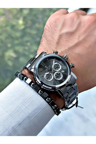 Reward Smoke Color 3 Atm Waterproof Men's Wrist Watch - Active Functions and Bracelet