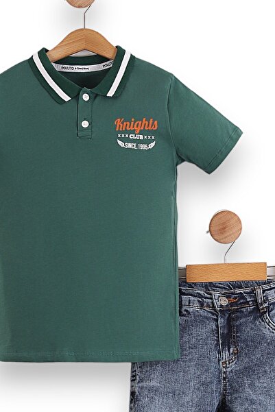 Egelite BOY'S SUMMER JEANS SHORTS POLO COLLAR COOL BOTTOM TOP SET 6-10 YEARS