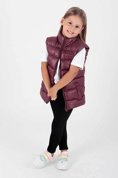 AHENGİM Бродирана пухена жилетка за момиче - без качулка, Trendy Ak 216869
