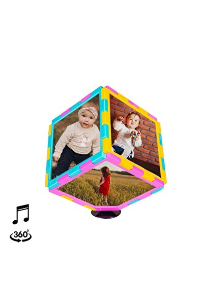 Genel Markalar Kişiye Özel Tasarlanabilen Müzikli Dönen Küp Fotoğraf Çerçeves...