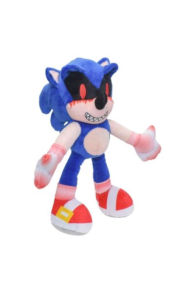 e-life shop Ithal Kumaş Sonic Exe Karanlık Kirpi Sonic Peluş Oyuncak Uyku & Oyun Arkadaşı Dev Boy 28 Cm.
