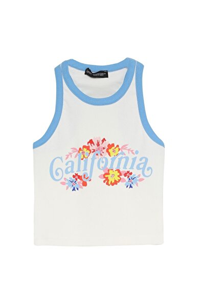 Quzu Floral Printed Halter Neck Crop T-Shirt