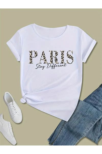 Pink Sky Μπλουζάκι με στάμπα Paris Unisex Oversize Crew Neck