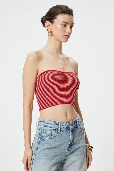 Koton Sima Tarkan trägerloses Crop-Top – gehäkelt 4SAK30141HT