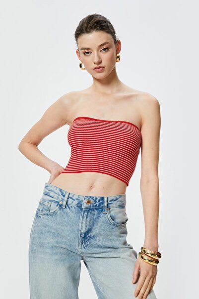 Koton Sima Tarkan Strapless Crop Top - Crochet 4Sak30141Ht