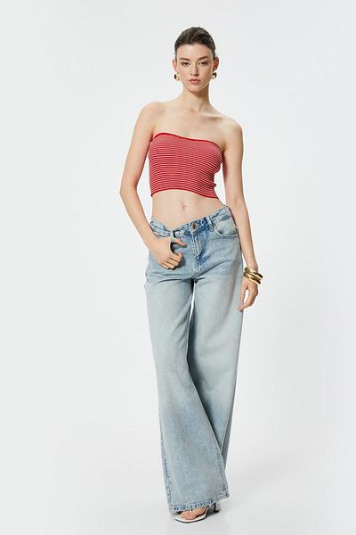 Koton Sima Tarkan trägerloses Crop-Top – gehäkelt 4SAK30141HT
