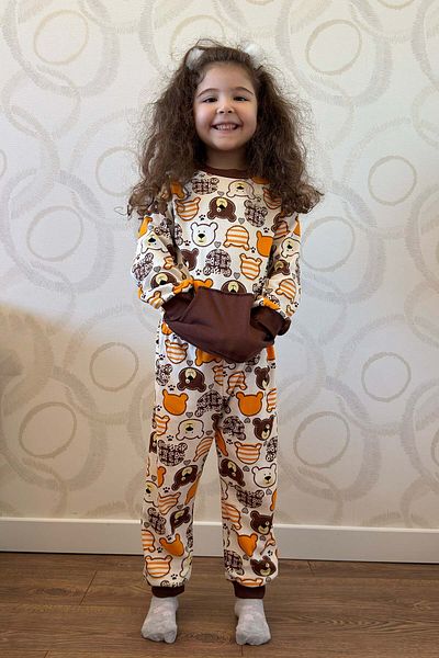 Peki 15285 Model Baby and Kids Cotton Oversize Teddy Bear Set - Add 5 Pay 4, Gift Top and Bottom Set
