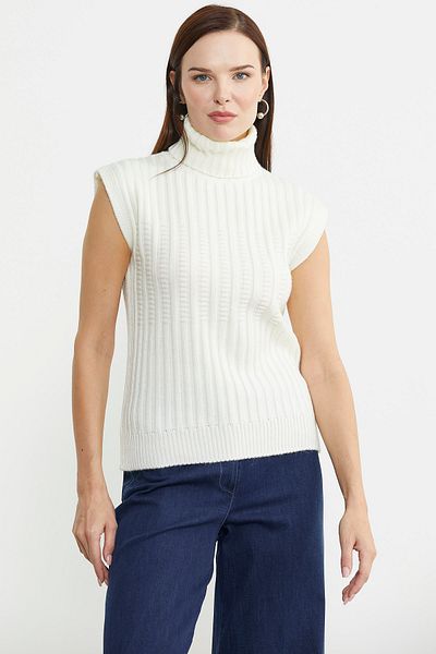 Sementa Woolen Fisherman Sleeveless Knitwear - Bone Model: Gx9688
