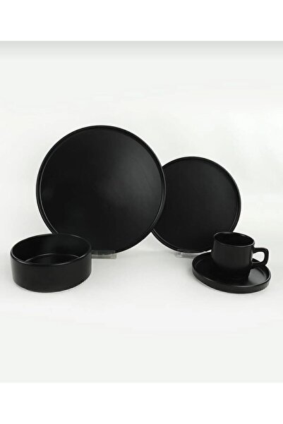 Keramika Matte Black Set for 4 People - Stackable Top