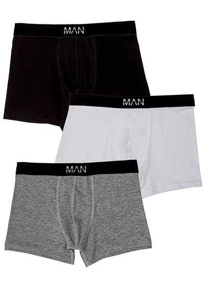 For You Man 3-Piece Gray Black Men's Boxers