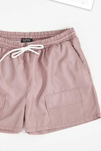 For You Man Men's Swim Shorts with Pocket Detail Stone