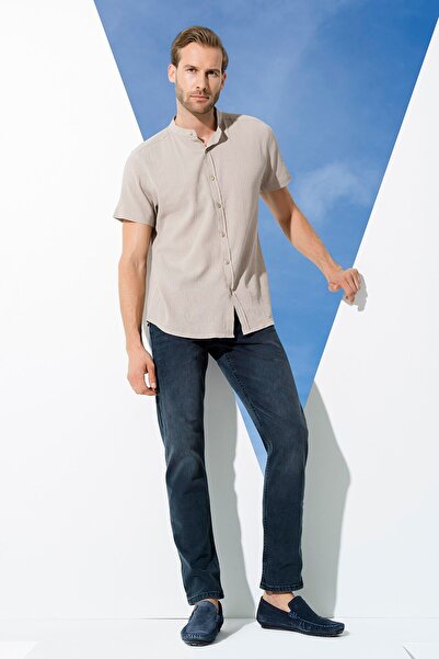 For You Man Organic Judge Collar Full Patch Short Sleeve Stone Shirt