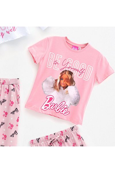 for you kids Barbie 4-Piece Set - Pink T-Shirt, Shorts and Pants