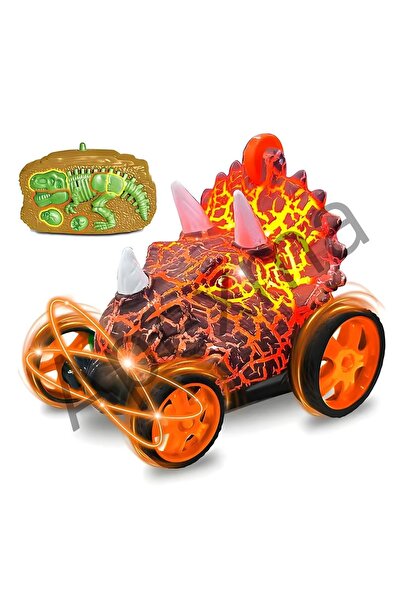 Apexma Uzaktan Kumandalı 360° Hareket Edebilen Pilli Işıklı Dinozor Araba - O...
