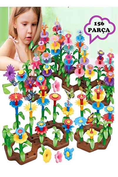 Hyd 156 Parça Bahçe Çiçek Yapım Seti Yapı Blokları Yapboz Bul Tak Puzzle Eğitici Oyuncak Çiçek Bahçesi