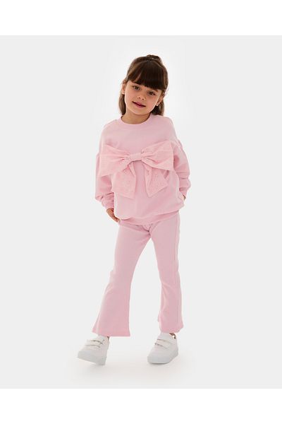 Minipodyum Girl's Cotton Long Sleeve Sweatshirt and Spanish Leg Leggings Set