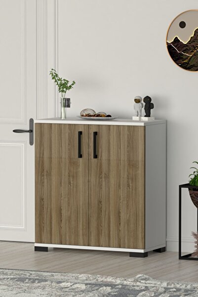 Moonlife Athena Çok Amaçlı 2 Kapaklı ,Kahve Köşesi,Mutfak,Banyo, Kiler Dolabı Meşe