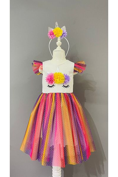 TİNİMİX Crown Themed Party Dress for Unicorn Birth