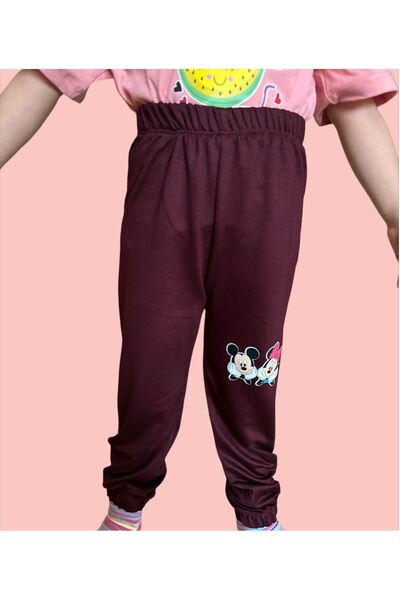 GÜL KİDS MODA Baskılı Tek Alt Kız Eşofman