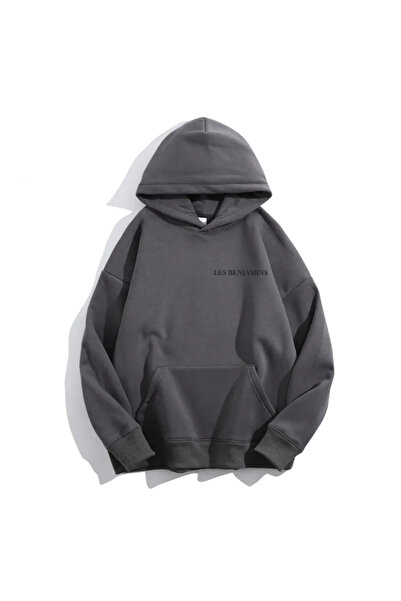 LEONE KOLEKSİYON KANGURU CEPLİ BASKILI KAPŞONLU SWEATTSHİRT