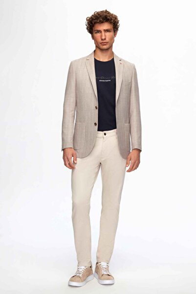 D'S Damat Ds Damat Slim Fit Gray Printed Fabric Jacket