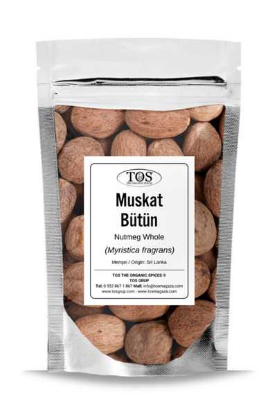 TOS The Organic Spices Muskat Bütün 100 gr (1. Kalite) Myristica fragrans / H...