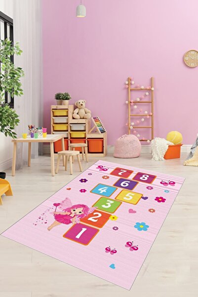 SÜNGERSAN Dijital Baskılı Kaymaz Taban Yıkanabilir Tay Tüyü Kumaş Çocuk Odası...