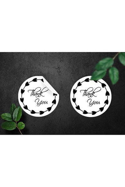 anka design 48 Pieces of Coated Sticker - Packaging and Shipping Label (4X4Cm) - Thank You