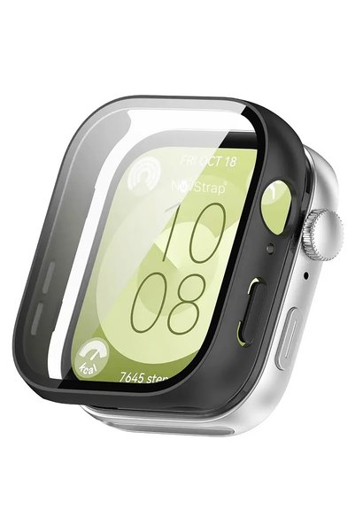 NovStrap Huawei Watch Fit 3 ile Uyumlu Ekran Koruyucu Temperli Cam ve Polikar...