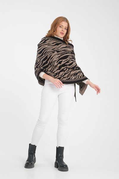 VEGA MODA Şal de umăr pentru tricotaje confortabile cu model zebră - Şal pentru femei reversibil