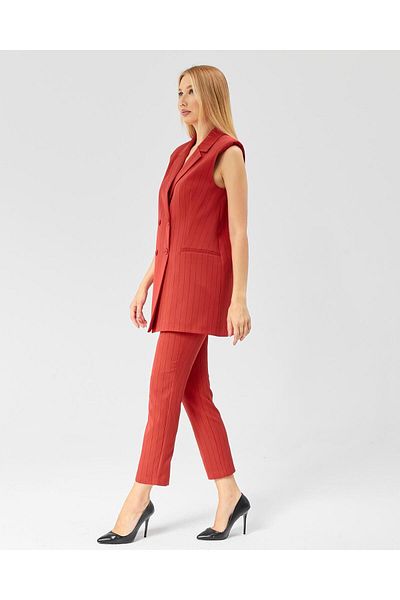 Appleline Red Striped Long Women's Classic Vest