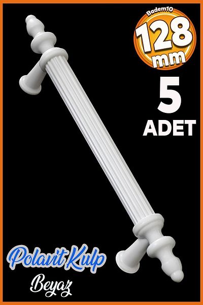Badem10 (PĂSĂT PLASTIC) Polavit 128 Mm Mâner Mobilier Alb Bucătărie Sertar Dulap Mâner Mâner Mânere 5 buc